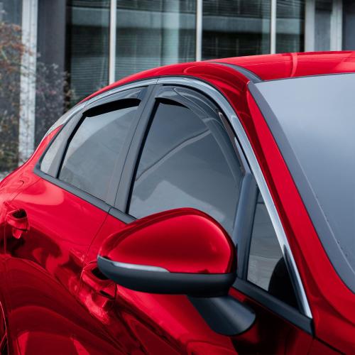 Color Black 4 pieces in-Channel Extra Durable Rain Guards for Kia K-5/K5 2021-2025, Window Deflectors, Vent Window Visors, 4 Pieces - 200842