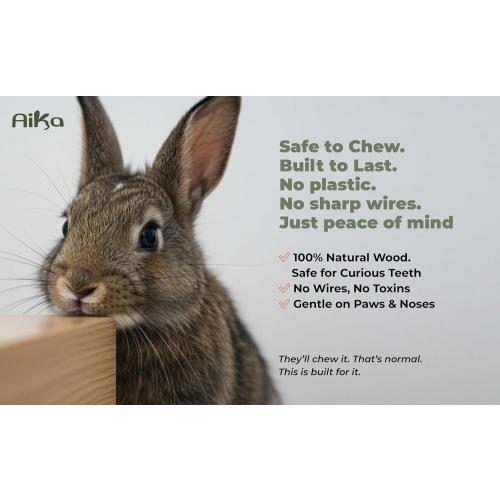Wooden Rabbit Hideout Castle – Indoor Bunny House & Hut for Rabbits, Guinea Pigs, Chinchillas & Small Pets – Medium Size Habitat – Durable Wooden Rabbit House for Indoor & Outdoor Use
