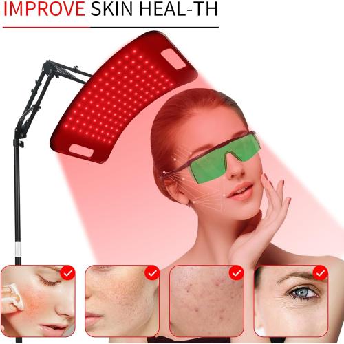 Red Light Therapy for Body,Red Light Therapy Lamp with Adjustable Holder & Desktop Stand,660nm and 850nm Infrared Light Panel Device for Facial and Full Body(130 Beads)