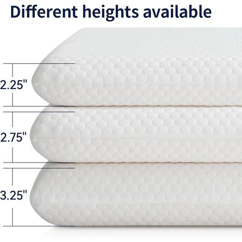 Ultra Thin Flat Pillow for Sleeping, 2.75'' Thin Pillow for Back Sleeper, Supportive Stomach Sleeping Pillow, Slim Bed Pillow, Machine Washable-Standard Size