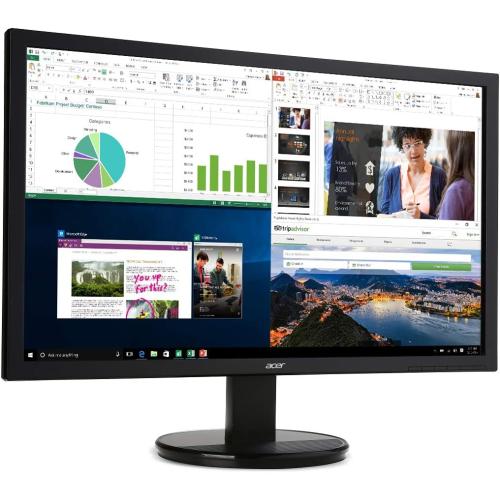 Acer K202HQL Abi 19.5 HD (1366 x 768) NTSC 72% Color Gamut Tilt VESA Compatible Monitor for Work or Home | 1 x HDMI & VGA Port, Black