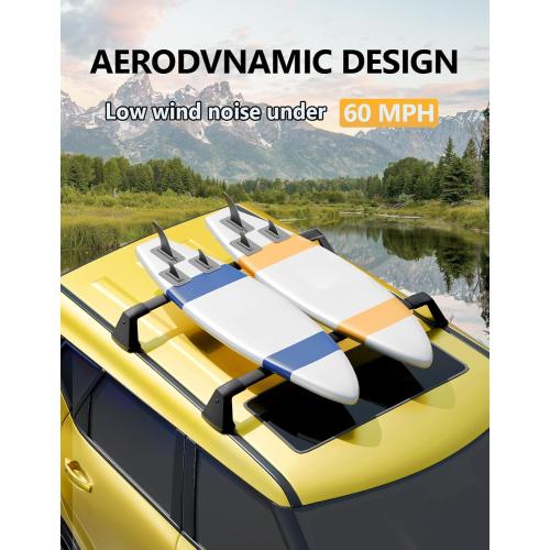 Tuyoung 220lbs Lockable Roof Rack Cross Bars Compatible with Kia Soul 2020 2021 2022 2023 2024 2025 Without Side Rails, Aluminum Roof Rails Crossbars Cargo Bars Luggage Carrier Black Accessories