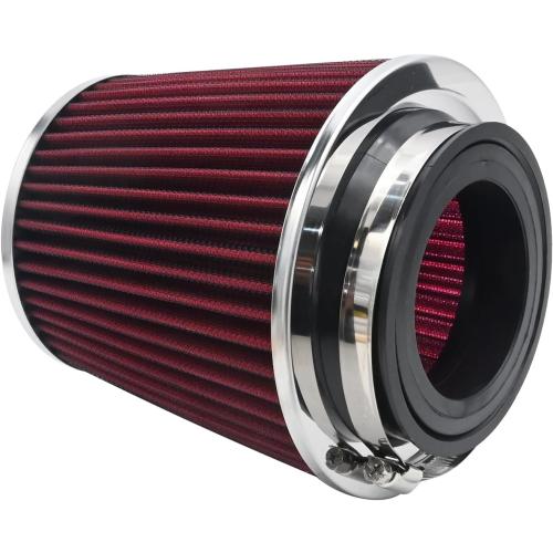 Anxingo Universal Clamp-On Air Filter for 3/3.5/4 inch Washable Reusable Clamp-On Air Intake Filter (H 5.5 In, L 1.125 In)