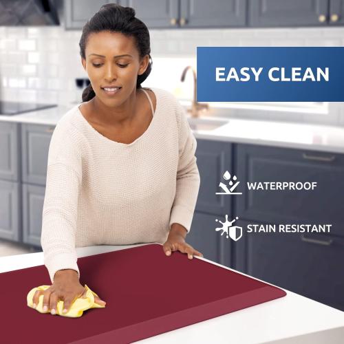 KitchenClouds Kitchen Mat Cushioned Anti Fatigue Kitchen Rug 17.3x39 Waterproof Non Slip Kitchen Rugs and Mats Standing Desk Mat Comfort Floor Mats for Kitchen House Sink Office (Red)