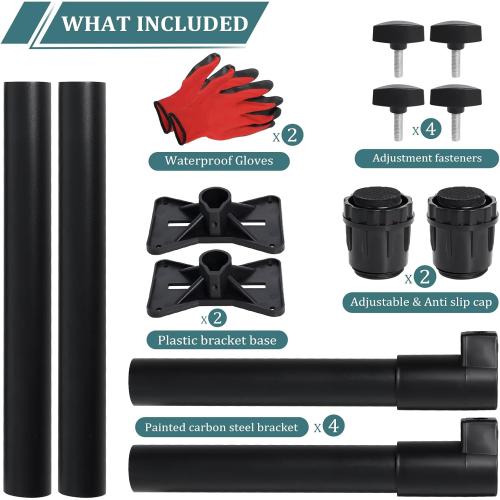 Undermount Sink Mounting Brackets, Stainless Steel Adjustable kitchen sinks undermount Legs Installation and Repair Kit Support System with Waterproof Gloves.(13.8-23.6inches)