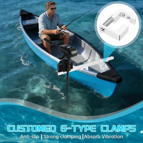 (Missing mount)  hCanoe Trolling Motor Mount Bracket & Fishing Accessories Mount Platform for Canoe (Single Bracket(C-Type Fixtures Installation))