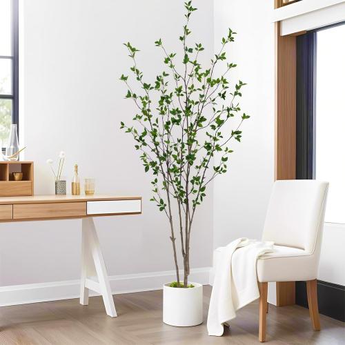 7ft Artificial Citrus Tree – Minimalist Faux Tree for Indoor Décor, Fake Critus Tree Perfect for Home, Office, Living Room, Bedroom & Porch