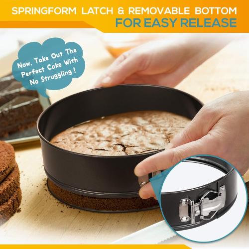 HIWARE Springform Pan Set of 3 Non-stick Leakproof Round Cake Pan Set Includes 3 Pieces 6 8 10