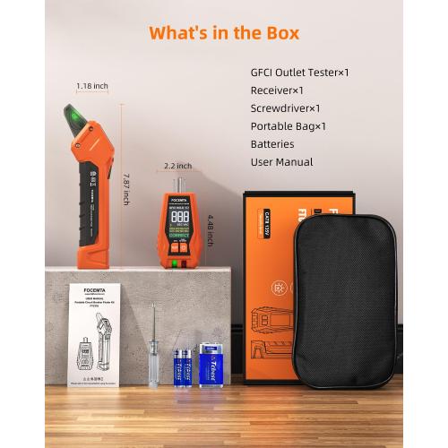 Circuit Breaker Finder & GFCI Outlet Tester with Digital LCD Display, 90-135V Electrical Circuit Tracer Tool for Electricians/DIY – Lightweight (Includes Batteries & Carrying Case)