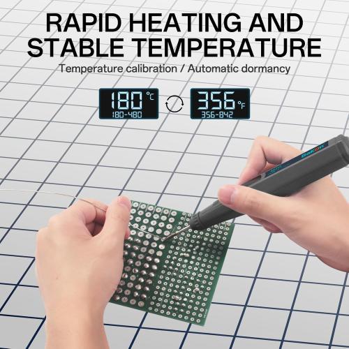 BK210 Cordless Soldering Iron, Portable Solder Iron Kit, Micro Soldering Kit & Battery Powered Soldering Pen, Usb-Type-C Port, Lcd Digital (BK210-2024)