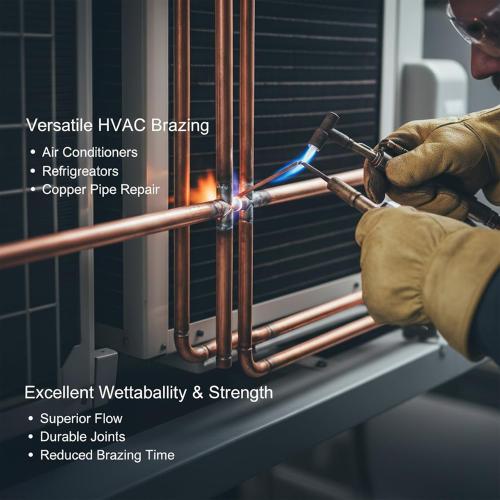 40 Sticks 15% Silver Brazing Rods – Flat Phos Copper Welding Rods for HVAC, Air Conditioner, Refrigerator – AWS BCuP-5 Silver Solder Brazing Alloy 0.050x1/8x10 (40pcs)