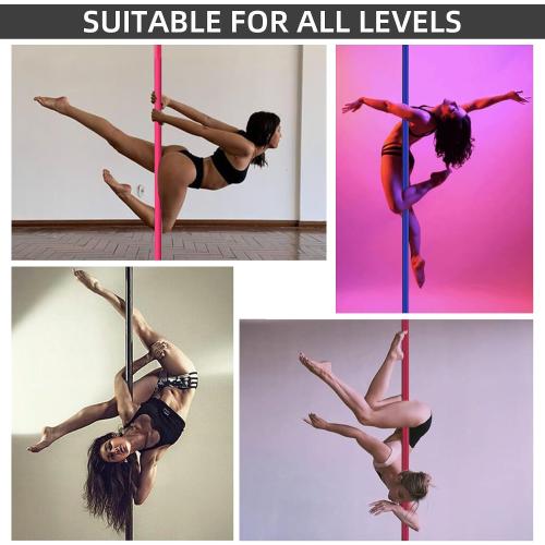 PRIOR FITNESS Premium Dance Pole Removable 45mm Spinning & Static Dancing Pole Heavy-Duty Steel Pole Dancing Pole, Adjustable Height Professional Grade Excellent for Home Exercise Club Gym
