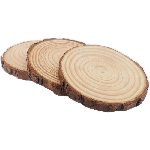 Unfinished Natural Wood Slices 12 Pcs 3.5-4 inch Craft Wood kit Circles Crafts Christmas Ornaments DIY Crafts with Bark for Crafts Rustic Wedding Decoration by William Craft (3.5-4inch)