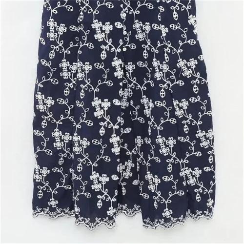 Women'S Slim Fit Square Neck Sleeveless Slim Fit Embroidered Split Midi Dress