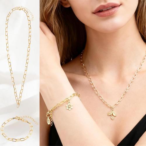 20 Pcs 18K Gold Plated Necklace Bracelet Chain Kit, Paperclip Alloy Link Fit Clip on Charm, Charm Bracelet Necklace Kit for Women DIY Jewelry Making (Gold)