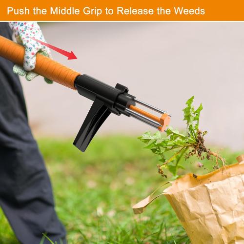 Weed Puller Tool, Fully Stand Up Weeding Tool With 3 Claws - Zero Bending and Back Saver, Effortless and Efficient Weed Remover, Durable and Lightweight Weeder, Ideal for Effortless Weed Removal