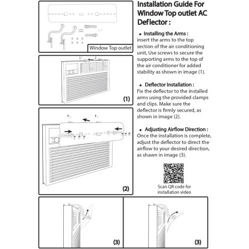 WITFORMS Window AC Air Deflector - 24 Length for TOP VENT Window Units ONLY - Transparent Design - Measure Before Purchase