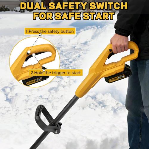Cordless Snow Shovel Compatible with Dewalt 20V Max Battery, 11 Brushless Motor Electric Snow Shovel for Driveway Max 20' Throw Distance, Electric Snow Thrower for Patio Deck Driveway(Tool Only)