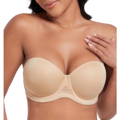 DotVol Women's Multiway Strapless Bra Full Figure Underwire Contour Beauty Back Plus Size Bra