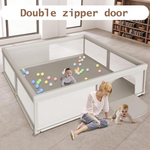 79x79 Inch Large Baby Playpen, Playpens for Babies and Toddlers, Indoor & Outdoor Extra Large Kids Activity Center, Baby Play Yard with Zipper Gates