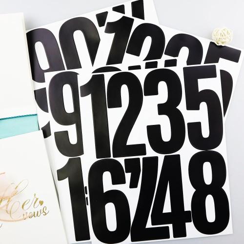 5 Inch Vinyl Number Stickers,Self-Adhesive Large Sticker - 8 Sheets Black