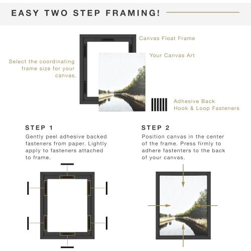 MCS Canvas Float Frames 16x20 Canvas Black Finish Frame, Vertical & Horizontal Wall Hanging Large Frame for Canvas Paintings (1-Pack)