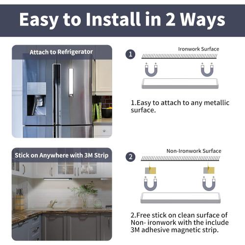 3 Pack Black Under Cabinet Lighting Motion Sensor, 31 LED Magnet Closet Lights, Battery Operated Rechargeable Lights, Wireless Magnetic Under Counter Light for Kitchen- HW20