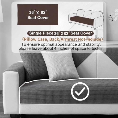 Solid Couch Cover Washable, Non Slip Sectional Sofa Covers for 3 Cushion Couch Sofa L Sharped Sofa Slipcover for Pets, Furniture Protector (1 PCS )
