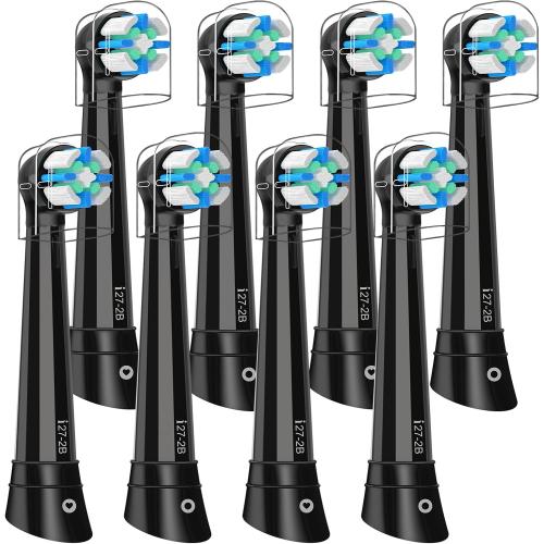 8 Pcs Replacement Toothbrush Heads Compatible with Oral B IO 2/3/4/5/6/7/8/9/10 Electric Toothbrushes, Brush Heads Refill Compatible with Oral B IO (Black)