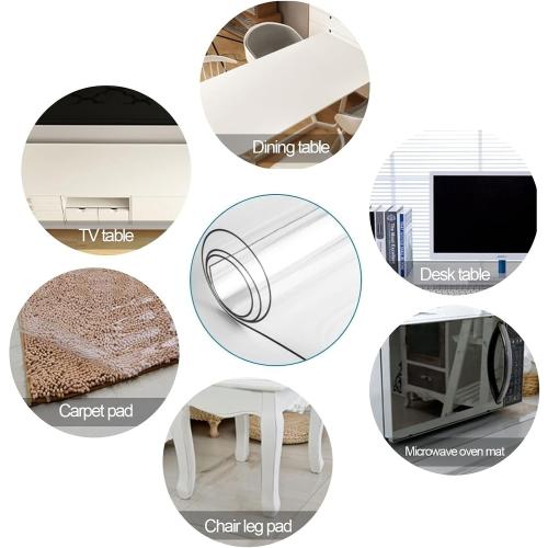 Tablecloth Transparent PVC Plastic Soft Glass Table Cover Protector 2mm Waterproof Oilproof Anti-scalding Table Pad 90×150cm/90×160cm/90×180cm (Size : 31×79inch/80×200cm)
