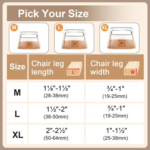 28Pcs Chair Leg Floor Protectors Rectangle for Hardwood Floors Silicone Caps Covers Felt Furniture Pads Clear Chair Sliders, Protect The Floor from Scratches(Fit:L 1.12-1.5,W 0.75-1)