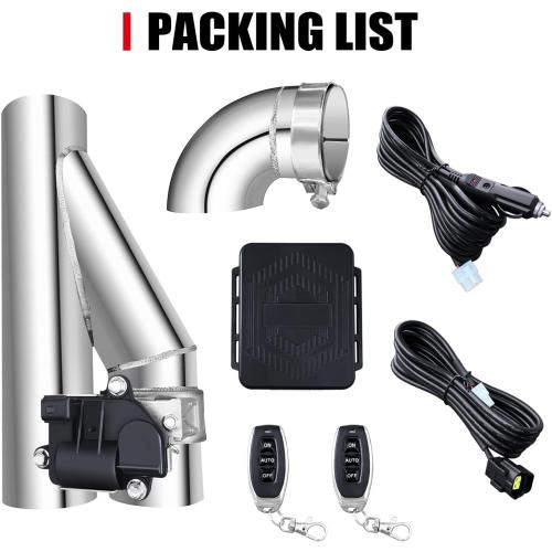 2.5 Inch Electric Exhaust Cutout with Elbow Valved Muffler Valvetronic Exhaust Valve Kit