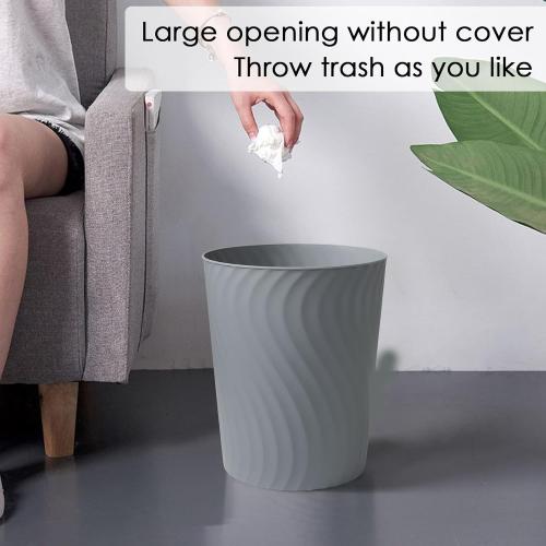 YGJT Small Trash Can, 3 Pack 1.8 Gallons Bathroom Trash Can Waste Basket, Round Garbage Can, Plastic Trash Bin for Kitchen, Dorm, Bedroom, Office, Living Room, Study, Compact Spaces(Grey)