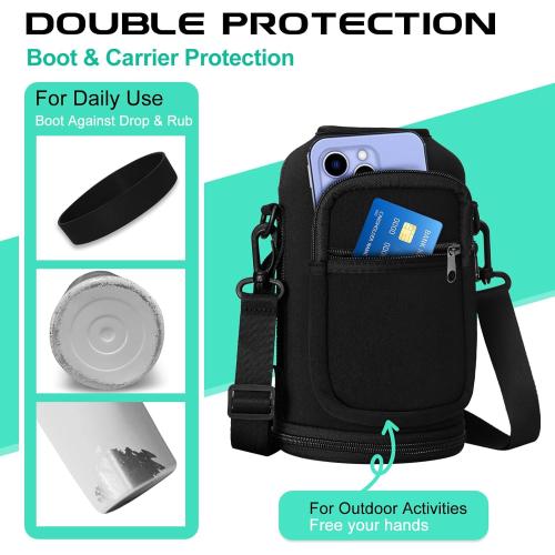 64oz Insulated Water Bottle with Straw & Auto Spout Lid - (Cold 48H & Hot 24H) Half Gallon Stainless Steel Water Jug with Paracord Handle, Metal Tactical Military Water Flask