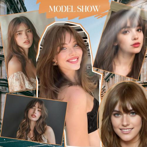 Clip in Bangs, 100% Real Human Hair, Human Hair Clip in Bangs, Wispy HairPieces, No Tangle & Smooth, 11g #06 Light Brown