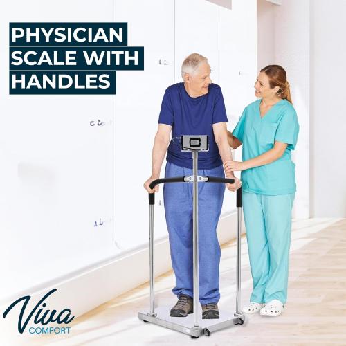 Medical Grade Digital Scale with Handles for Elderly, Bariatric Physician Scales, 660 lb / 300 kg Weight Capacity