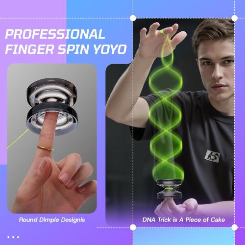 MAGICYOYO K2 Crystal Black Yoyo Professional, Responsive Yoyo for Kids Beginners with Extra Unresponsive Yo Yo Bearing, Pro Plastic Trick Yo Yo for Adults 12 Stings Bearing Removal Tool Storage Bag