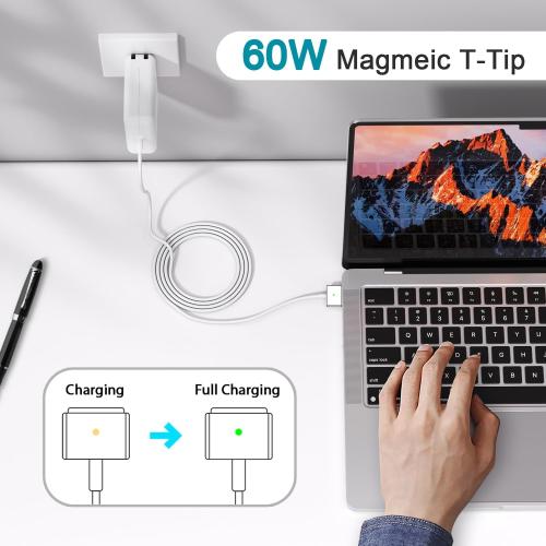 60W Charger for MacBook Pro, 60W Magnetic2 T-Tip Power Adapter Charger Replacement for Mac Pro/air 11/13 Inch (Between 2012-2017)