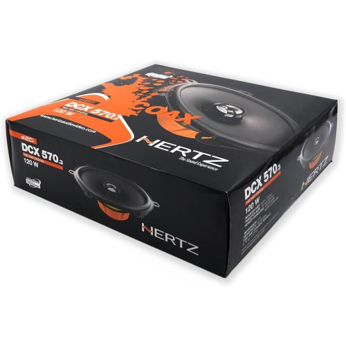 Black HERTZ Dieci Series DCX-5703 5x7 Two-Way Coaxial Speakers - Pair