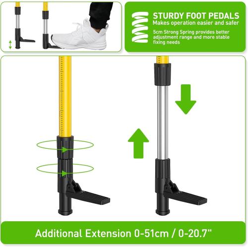 Huepar 12 Ft./3.7M Professional Laser Level Pole with Tripod and 1/4-Inch by 20-Inch Laser Mount for Rotary and Line Lasers, Adjustable Telescoping Laser Pole with 5/8-11 Threaded Adapter-LP36A