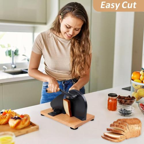 Classic Bread Slicer - Manual Rotary Sourdough Slicer, Versatile Hand-Crank for Bakeries, Coffee Shop, Home Kitchen, Restaurant