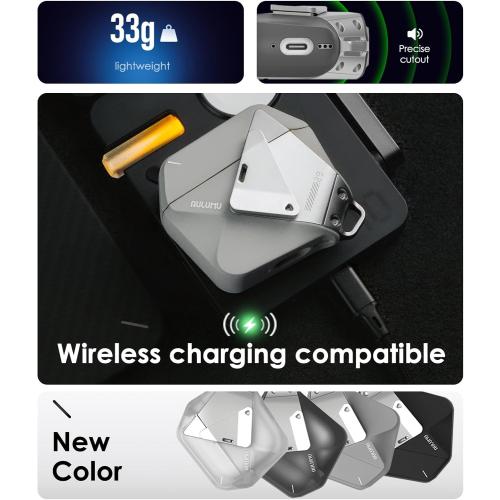 Aulumu A29 Geometric AirPods 4 Case with Lock | Protective Cover with Nylon Buckle | Alloy Armour | Compatible with Apple AirPods 4th (2024) - Black