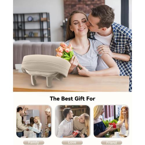 Snailax Cordless Neck Massager with Heat, Kneading Neck and Shoulder Massager Deep Tissue, Shiatsu Back Pillow, 2 Heating Levels,Gifts for Mom Dad