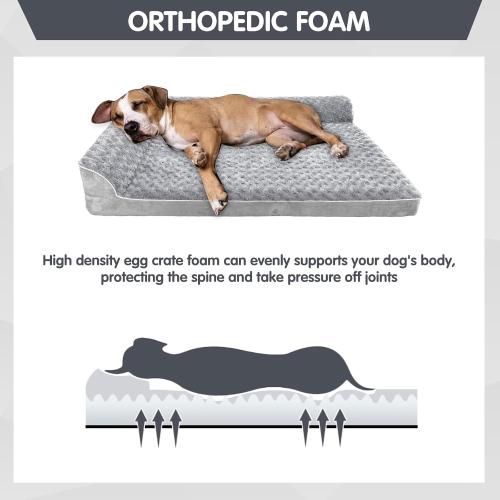 Dog Beds for Large Dogs-Memory Foam Pet Bed with Removable Washable Cover,Nonskid Bottom,m,Light Grey