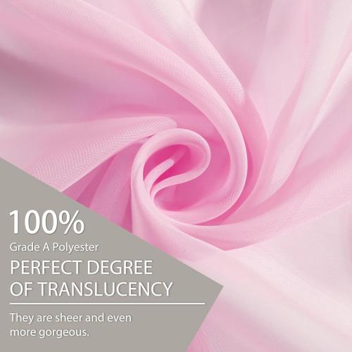 LOYOLADY Pink Sheer Curtains 96 inches Long 2 Panels Set Bedroom Sheer Curtains Sheer Curtain for Living Room 52 W x 96 L