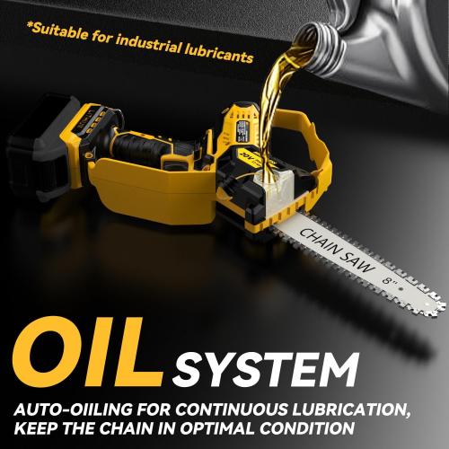 Mini Chainsaw for Dewalt 20V Max Battery, 8-Inch and 6-Inch 2-IN-1 Cordless Electric Chain saw with Brushless Motor and Auto-Oiler, 800W Hand Mini Chainsaw for Tree Pruning Wood Cutting(No Battery)