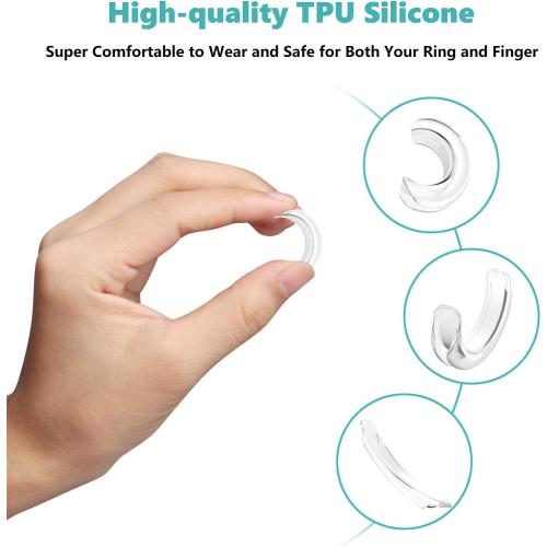 Feramox Ring Size Adjuster for Loose Rings, Invisible Clip-on Guards(8 pcs) | Stops Slipping, Patented Clear Clip-on Sizers in 8 Sizes, Fit Band Width 1mm-10mm, Invisible & Comfortable for Daily Wear