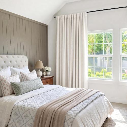 INOVADAY Linen Textured 100% Blackout Sliding Door Curtains 102x84 Beige