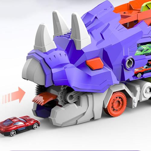 Genérico Dinosaur Transport Truck - Foldable Dinosaur Truck - Dinosaur Truck Toys for Foldable Transport with Track and Metal Cars for Kids