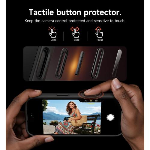 SURITCH for iPhone 17 Pro Case with Camera Control Cover, Camera Cover and Adjustable Kickstand, Compatible with MagSafe, Shockproof Bumper Protective Cases 6.3 Inch, Black